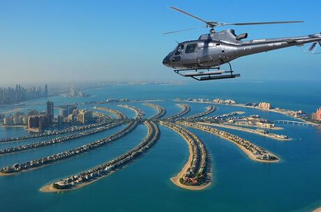 High on Views: 12, 17 & 22 Minutes Thrilling Helicopter Ride over Dubai with Private Transfers Upgrade